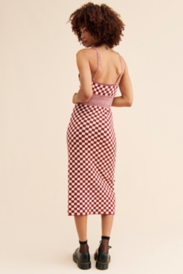 Free People Find Me Now Checkered Presley offers Knit Midi Dress NWOT