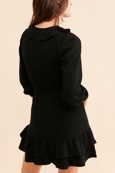 knee length dresses for ladies GLITTER KEYHOLE FRONT MINI DRESS – EnticeBody.com main image 1