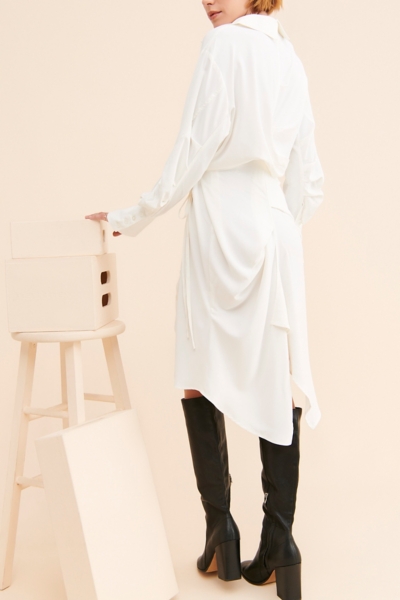 hi low shirt dress THE RUFFLE HIGH-LOW SHIRT DRESS
