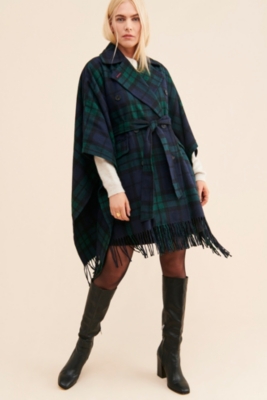 Plaid Double-Face Poncho | Nuuly