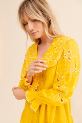 Eyelet Mini Shirtdress