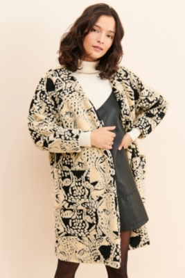 Leopard Fleece Sweater Coat Nuuly