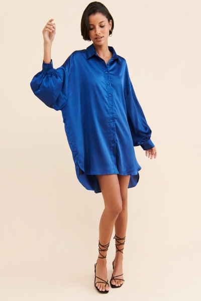 shirt dress high low THE RUFFLE HIGH-LOW SHIRT DRESS