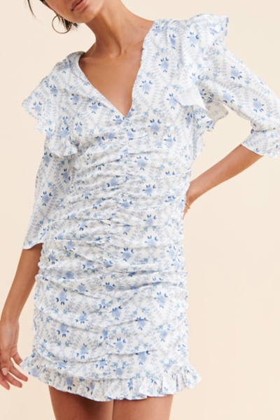kraft italian dressing Zina Ruched Mini Dress