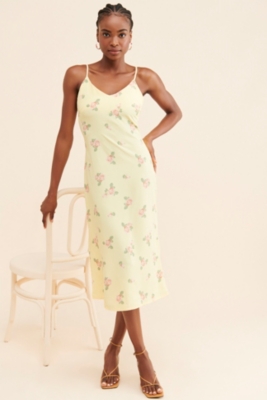 Floral slip midi dress best sale