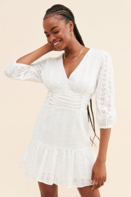 White Eyelet Mini Dress | Nuuly