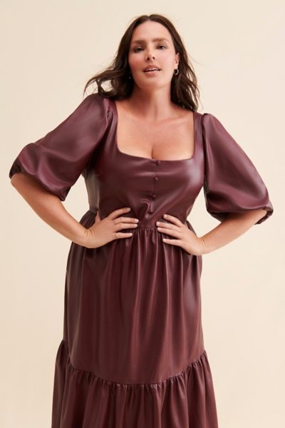 princess polly baby blue dress Vegan Leather Maxi Dress