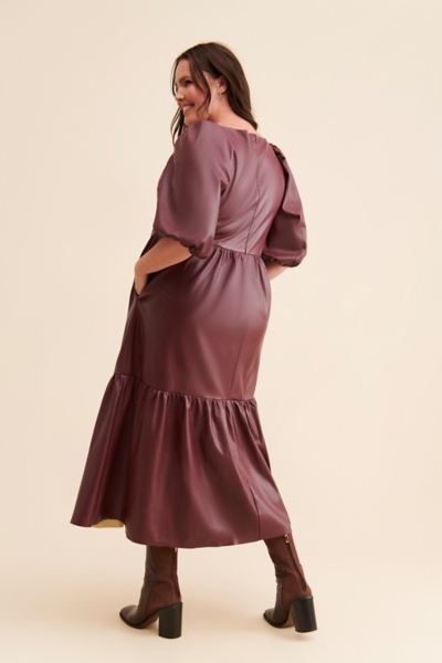 leather dress karen millen Kris Maran Blue Asymmetrical Midi Dress – Chic, Soft, Second-Skin Fit M main image 0