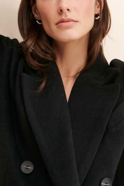 Blouson Sleeve Twill Wool Coat | Nuuly
