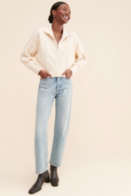 Lizzie Cable Knit Half-Zip Sweater | Nuuly