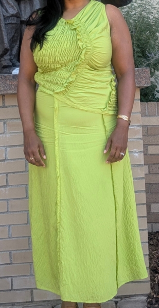 asymmetrical smocked bodice midi dress anthropologie Anthropologie Asymmetrical Smocked Bodice Midi Dress