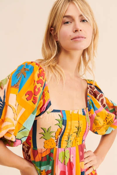 Tropical Collage Midi Dress | Nuuly