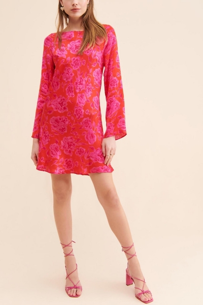 knee length dresses for ladies Fitz & Willa Nikki Mini Mod Floral