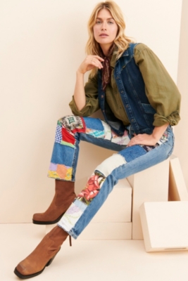 パンツ PEOPLESTYLE deconstructs patchwork jeans PEOPLESTYLE deconstructs patchwork jeans