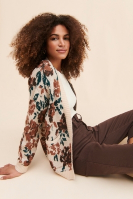Floral open front cardigan online