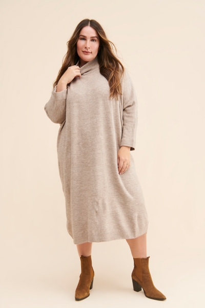 Knit Sweater Sonoran Sweater Dress Anthropologie Sonoran Sweater Dress Gray  Wool Blend Cowl Neck Long