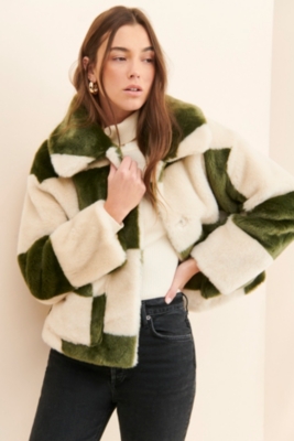 TRACI FAUX FUR RED – Jakke