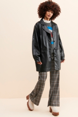 Vegan Leather Car Coat | Nuuly