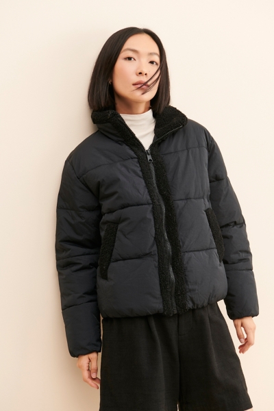 Sherpa Trimmed Puffer | Nuuly