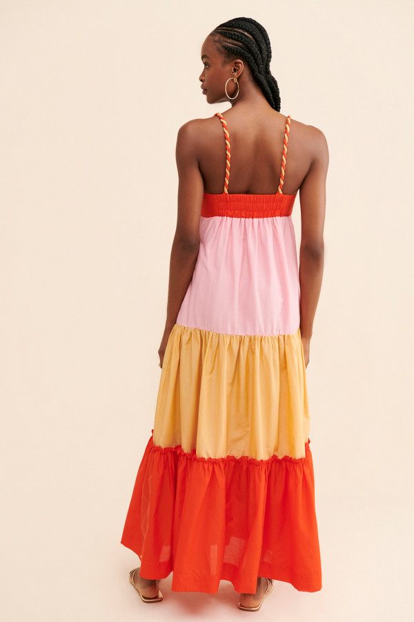 Tiered Colorblock Maxi Dress | Nuuly Rent