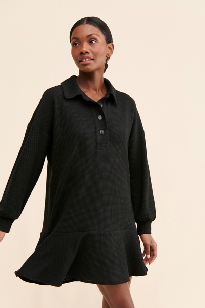 Flounce Waffle Knit Dress | Nuuly