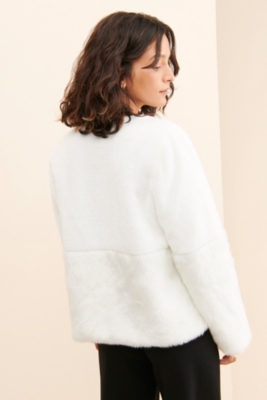 andwang アンドワン♥white mix fake fur coat White mix fake fur coat