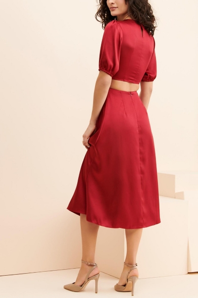 open lace back dress Miami Streets Cut Out Mini Dress Red main image 1