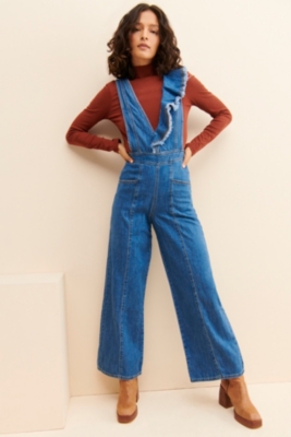 V-Neck Denim Jumpsuit