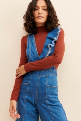 ameri V NECK DENIM JUMPSUIT | angeloawards.com