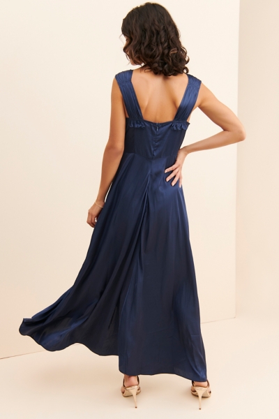 chinese dress ladies Long Sleeve Empire Waist Maxi Dress