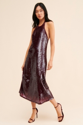 Astrid Sequin Halter Dress | Nuuly Rent
