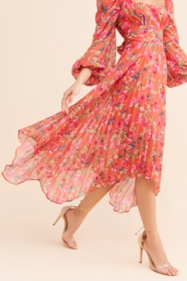 Pleated Floral Midi Dress | Nuuly