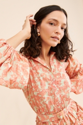◆Loulouseoul◆ Paisley Flower Mix Dress Purple Halter purple dress with feathered sleeves
