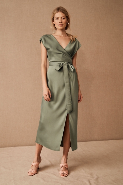 Louisa Satin Charmeuse Midi Dress | Nuuly