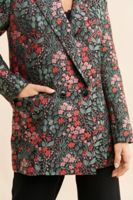 k*o様 Floral Jacquard Double Breasted Shi Floral Jacquard Blazer - Dark Blue - ARKET