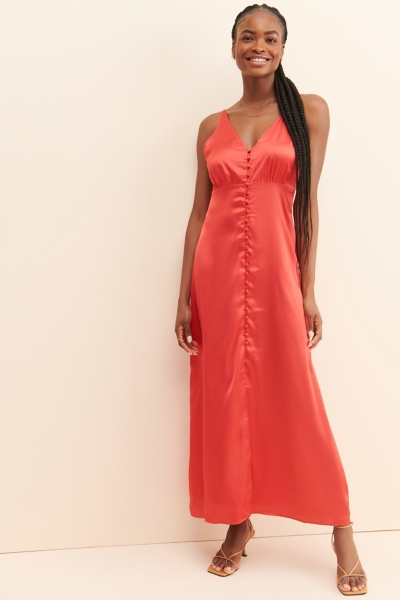 knee length dresses for ladies Dani Slip Dress, in Light Pink Luxe Satin, Size: 2XL | Show Me Your Mumu