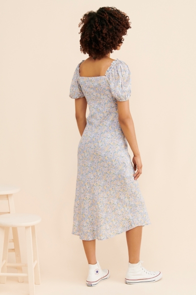 green emerald velvet dress Virginia Suiting Embroidered Midi Dress / Burnt Rose | Meshki main image 1