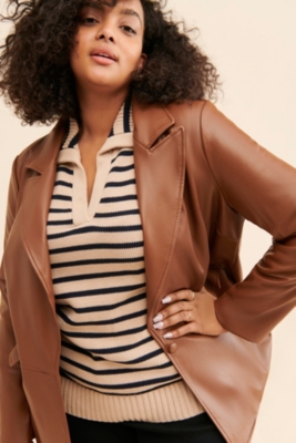 Vegan Leather Blazer | Nuuly