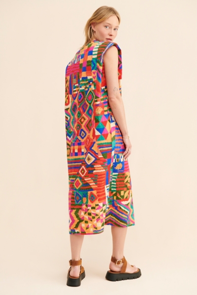 farm rio patches shirt dress Farm Rio + summer patches mini dress