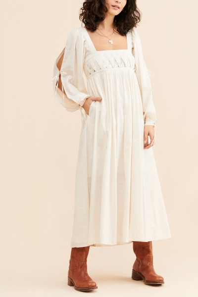 white christmas dresses Daydreamer 100% Cotton Maxi Dress in Cream