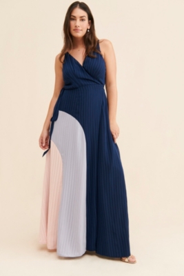 なお☆colorblock pleated dress☆ Colorblock Pleated Maxi Dress | Nuuly