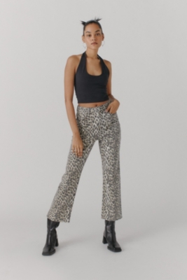 Leopard Kick Flare Jeans