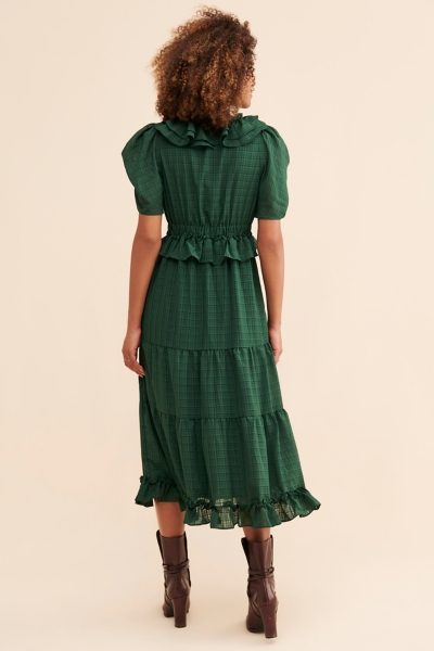 Ruffle Plaid Maxi Dress | Nuuly