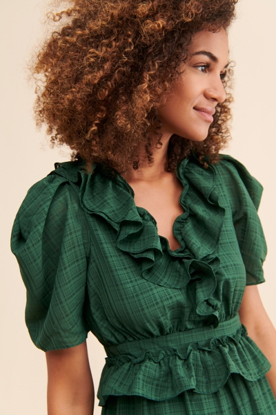 Ruffle Plaid Maxi Dress | Nuuly