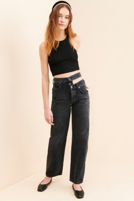 【関税込み】AGOLDE ブラック Broken Waistband ジーンズ AGOLDE Black Broken Waistband Jeans AGOLDE