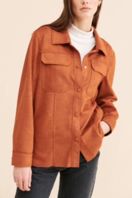 Hannah Faux Suede Shirt Jacket | Nuuly Thrift