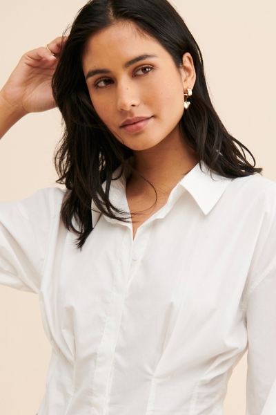 Poplin Shirt Bodysuit | Nuuly