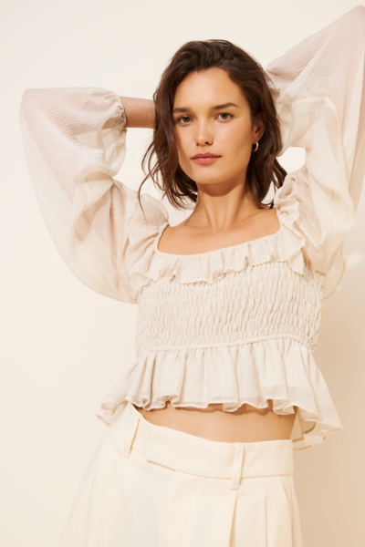 Ruched Chiffon Blouse | Nuuly