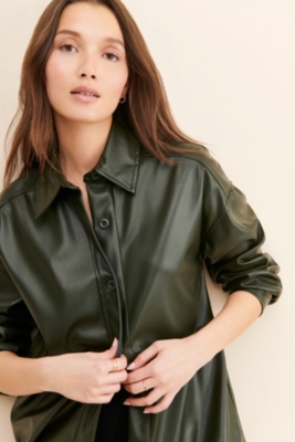 Gigi Vegan Leather Oversized Shirt Jacket | Nuuly