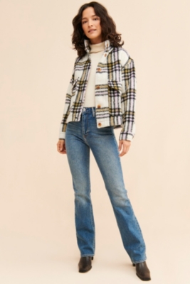 Plaid Wool Shirt Jacket